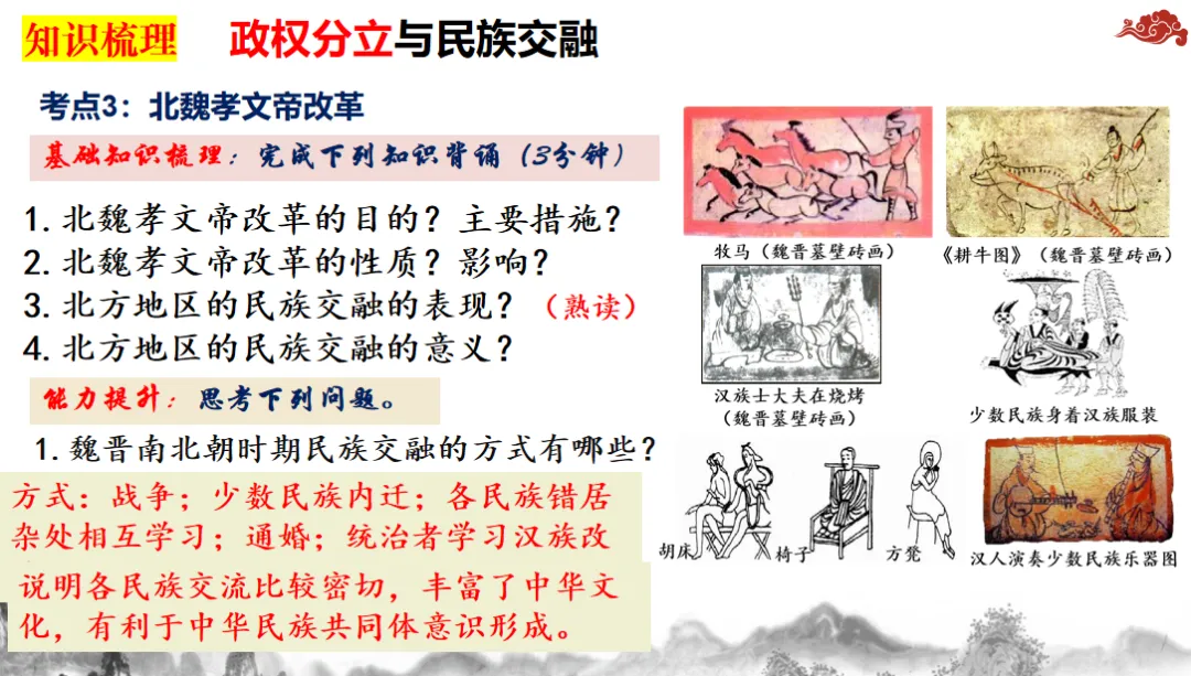 中考历史一轮复习:七年级上册第四单元复习课件 第10张