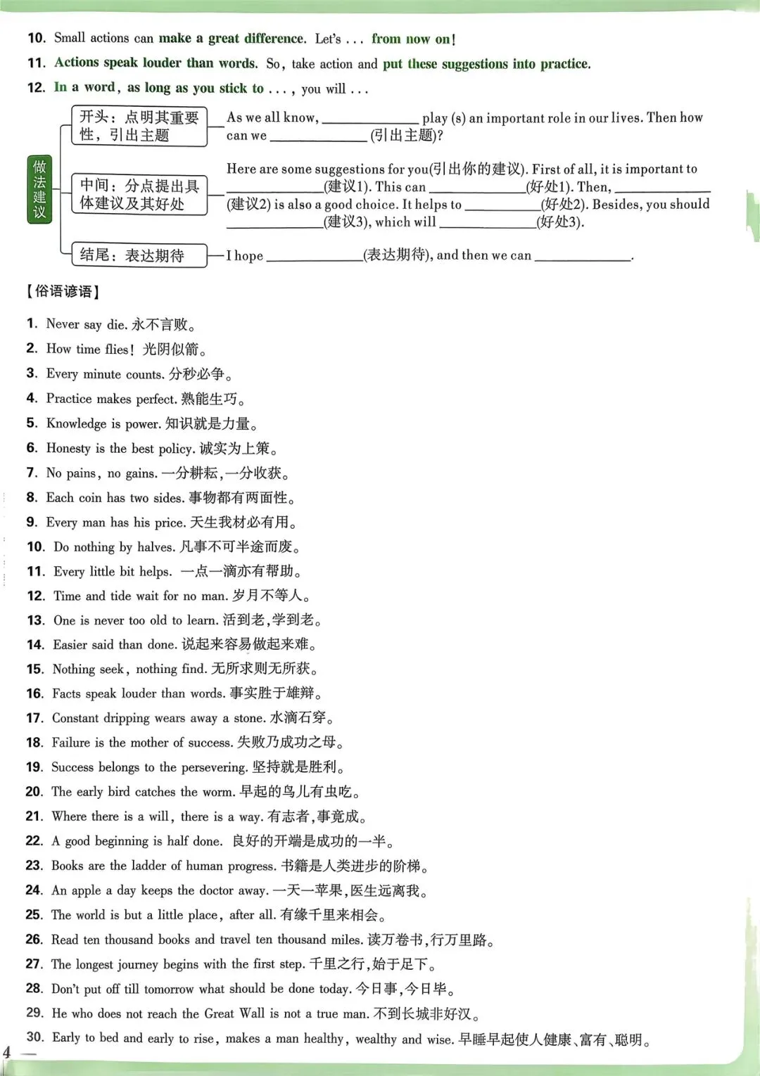 中考作文佳句记背&写作模版 第4张
