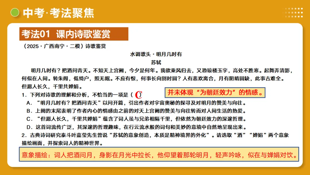 2026年中考复习古诗词阅读第3讲《画面描绘》讲练测 第25张