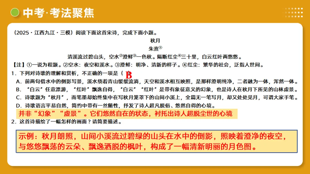 2026年中考复习古诗词阅读第3讲《画面描绘》讲练测 第28张