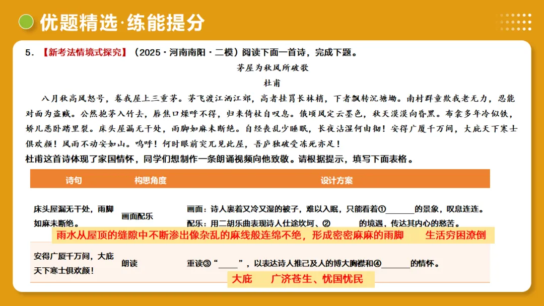 2026年中考复习古诗词阅读第3讲《画面描绘》讲练测 第33张