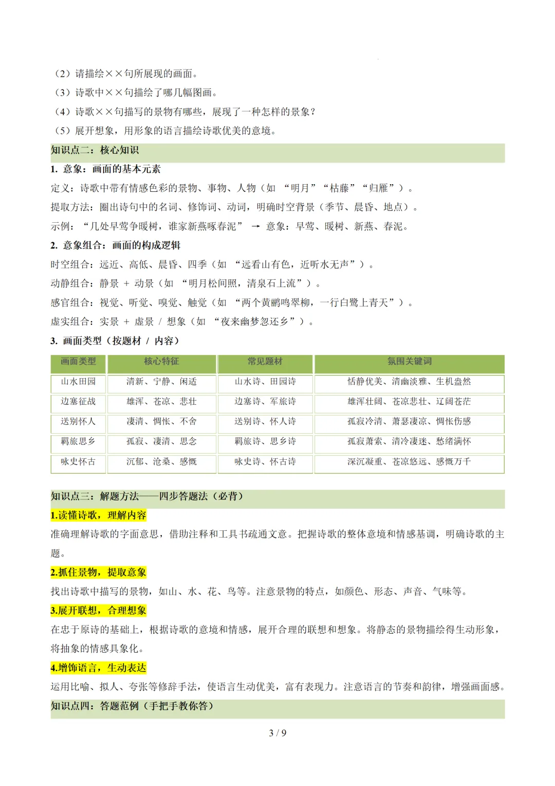 2026年中考复习古诗词阅读第3讲《画面描绘》讲练测 第37张