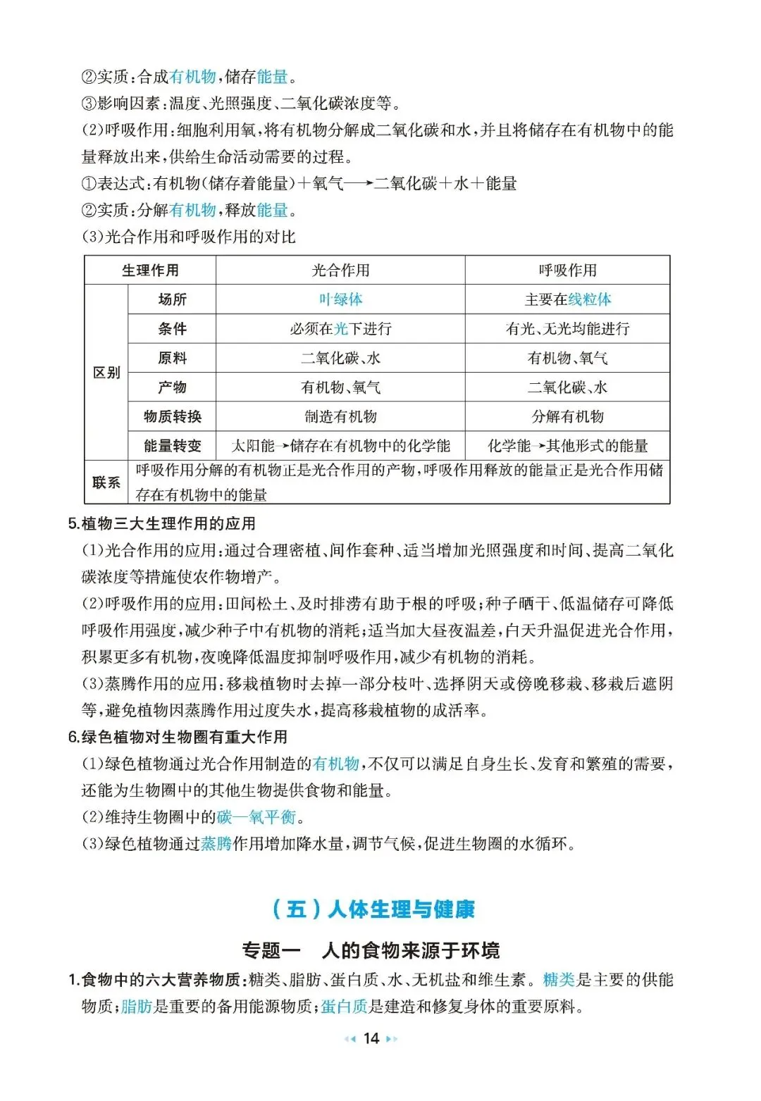 2026中考生物核心知识速记 第14张