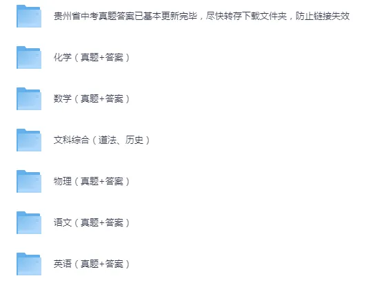 【2013-2025年】贵州省历年中考真题PDF版试题卷及答案汇总 第2张