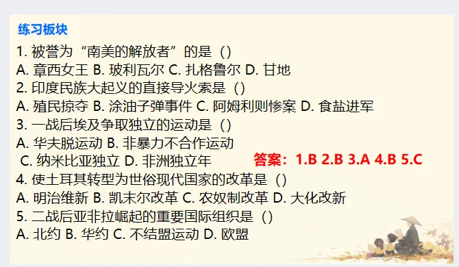 中考历史·二轮复习课件【亚非拉国家的独立与发展】 第15张