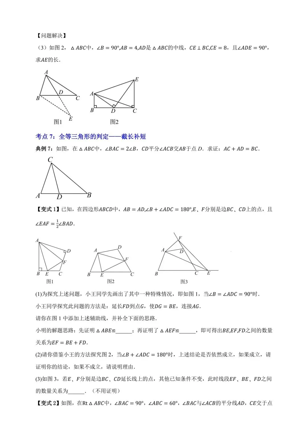 中考数学全等三角形专项复习 第10张