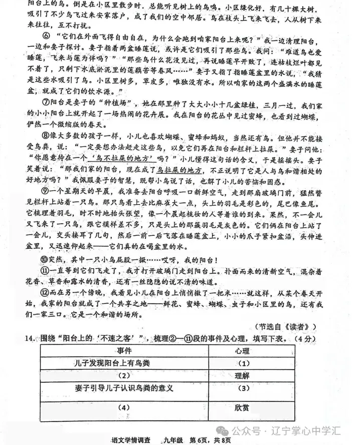 2026年3月鞍山铁西九年学情调查试卷+部分答案 第6张