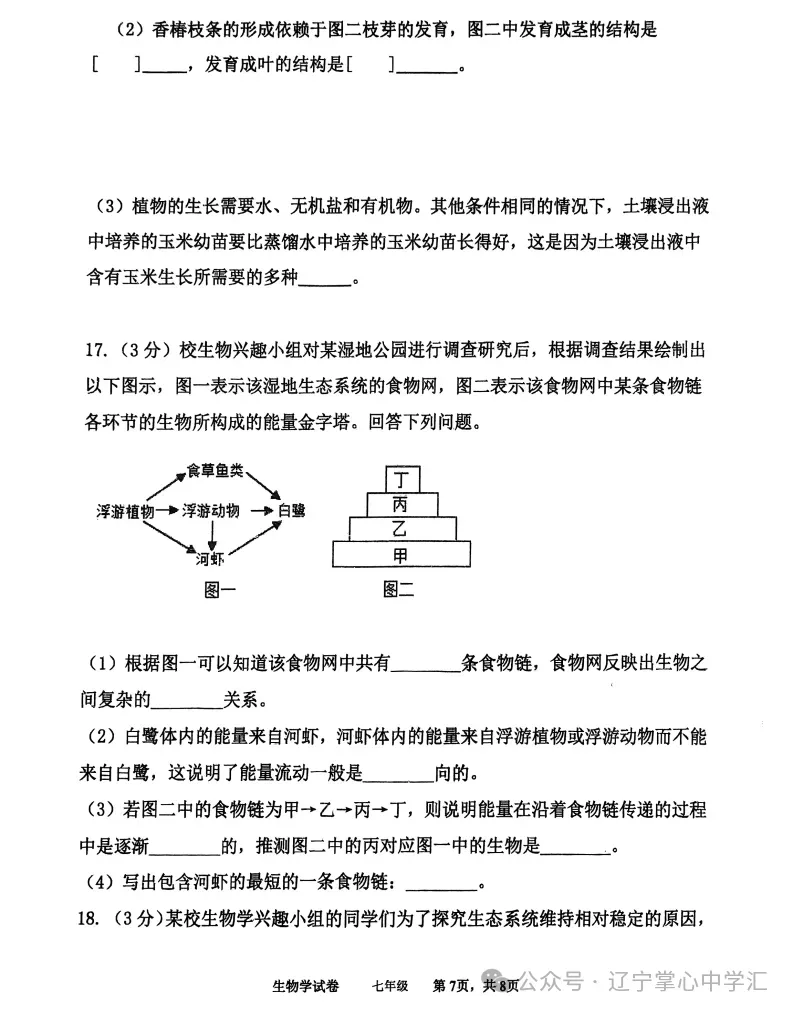 2025年5月鞍山铁西区七年期中试卷+答案 第64张