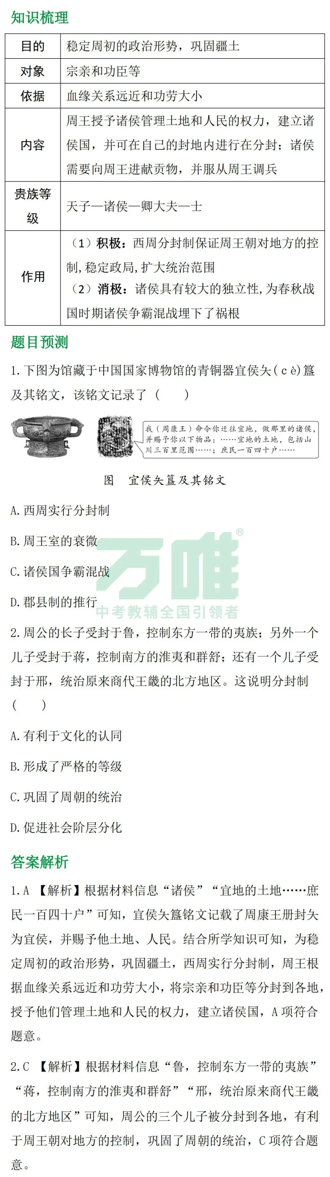 2026中考冲刺 | 历史知识汇总&题目预测① 第5张