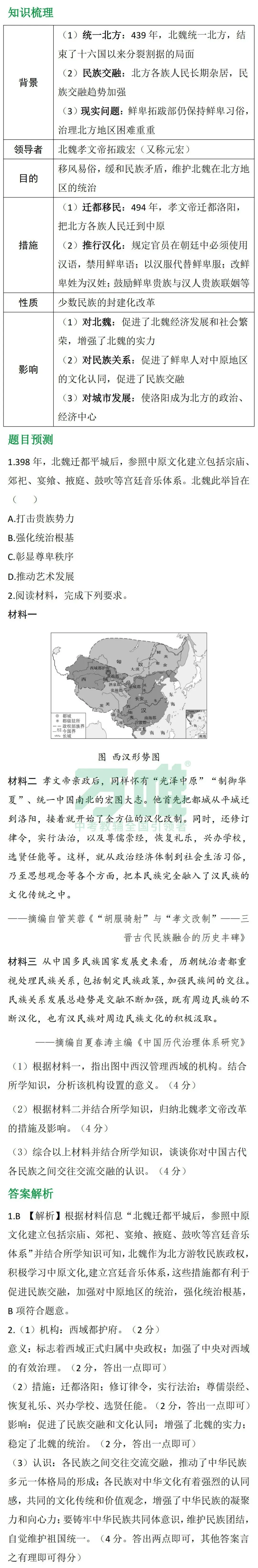 2026中考冲刺 | 历史知识汇总&题目预测① 第11张