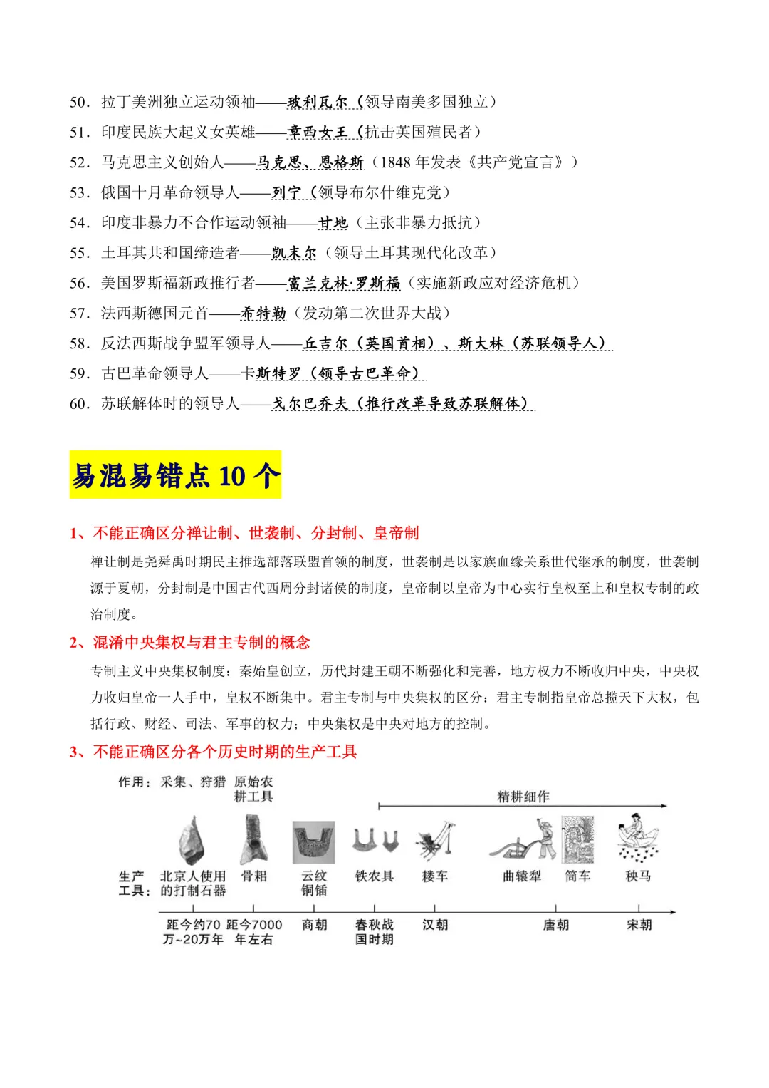 2026上海中考历史终极冲刺丨特殊史实190条+10大易错点. 第5张