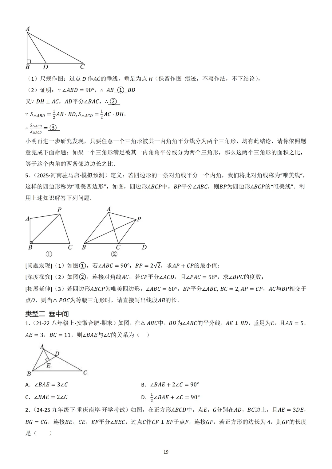 中考数学重难点《全等三角形模型》 第19张