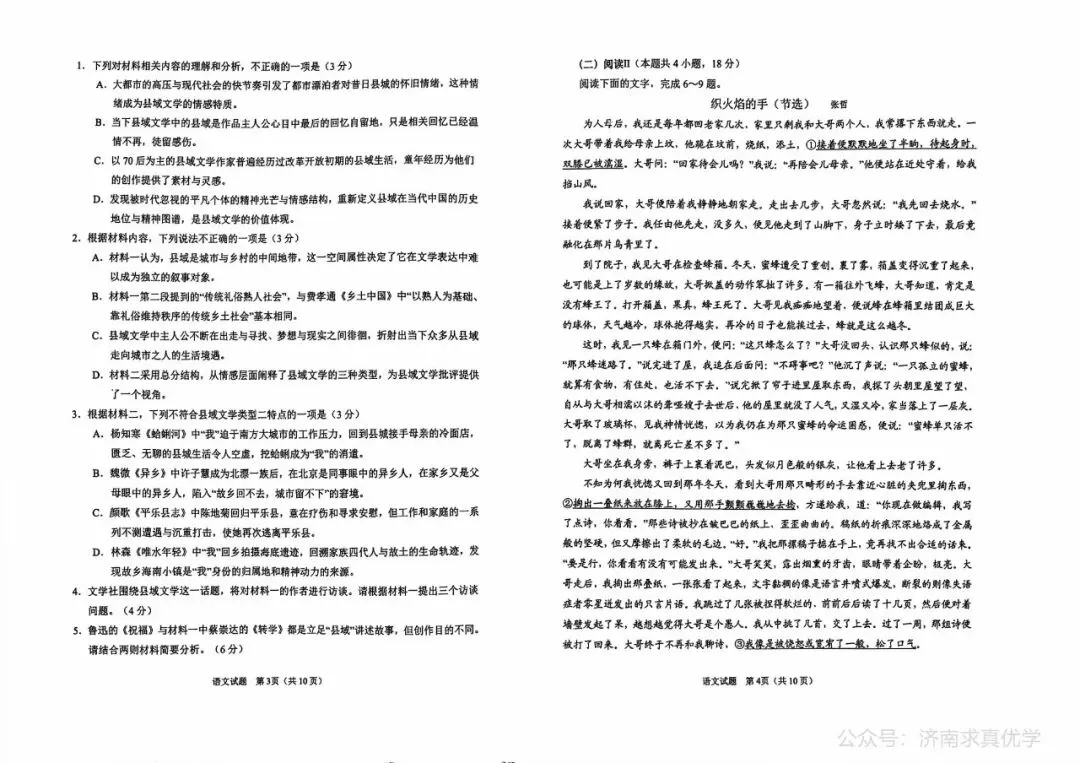 【模拟】山东省青岛市2026届高三一模考试语文试题 第2张