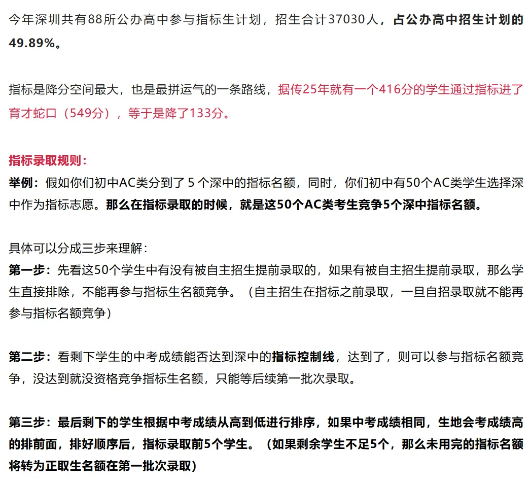 深圳中考资讯 | 26年考生注意!深圳中考、自招、指标生等关键升学数据汇总,建议收藏! 第8张