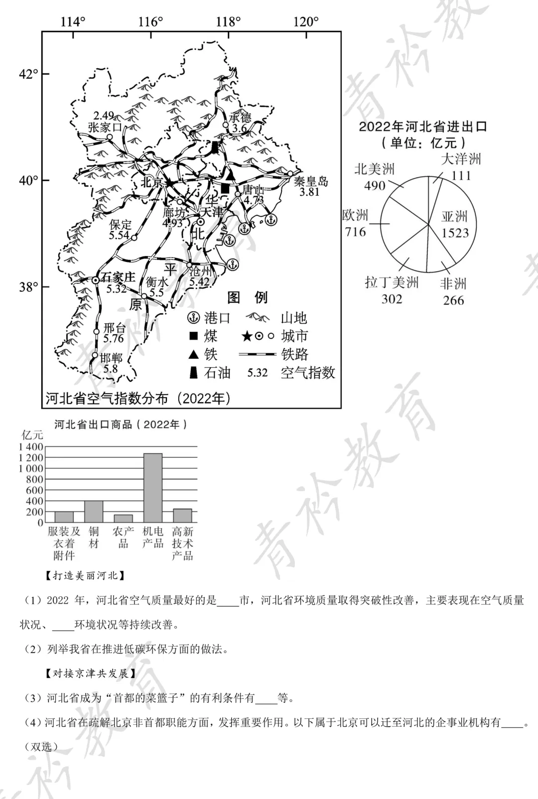 河北中考地理提分|近三年真题精刷 第50张