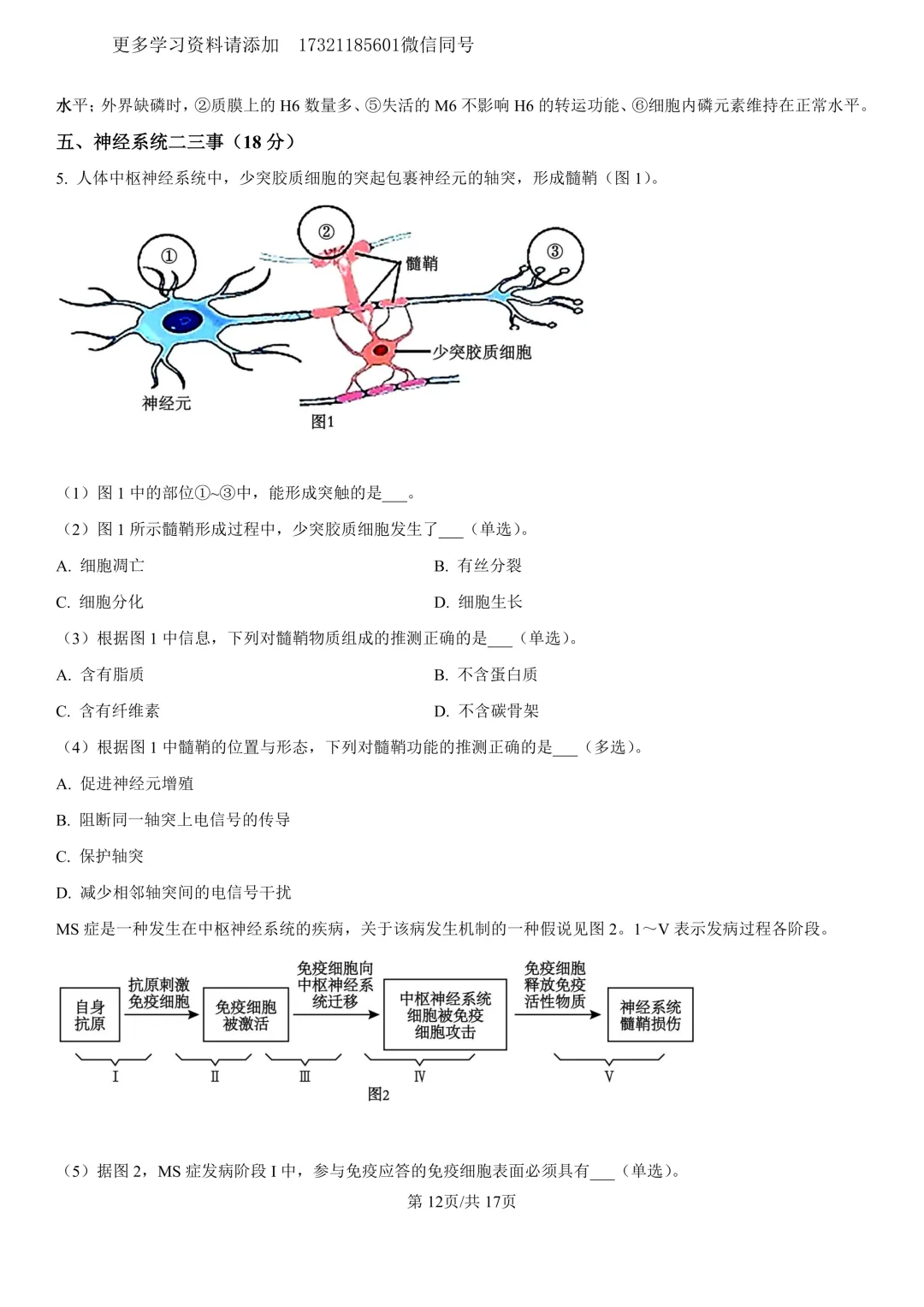 2023年上海等级考生物试卷分享(详细解析版) 第13张