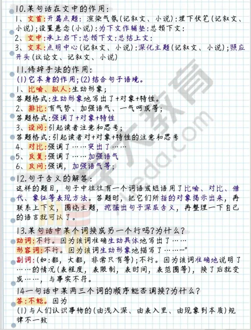 中考冲刺--语文必背阅读答题技巧 第3张