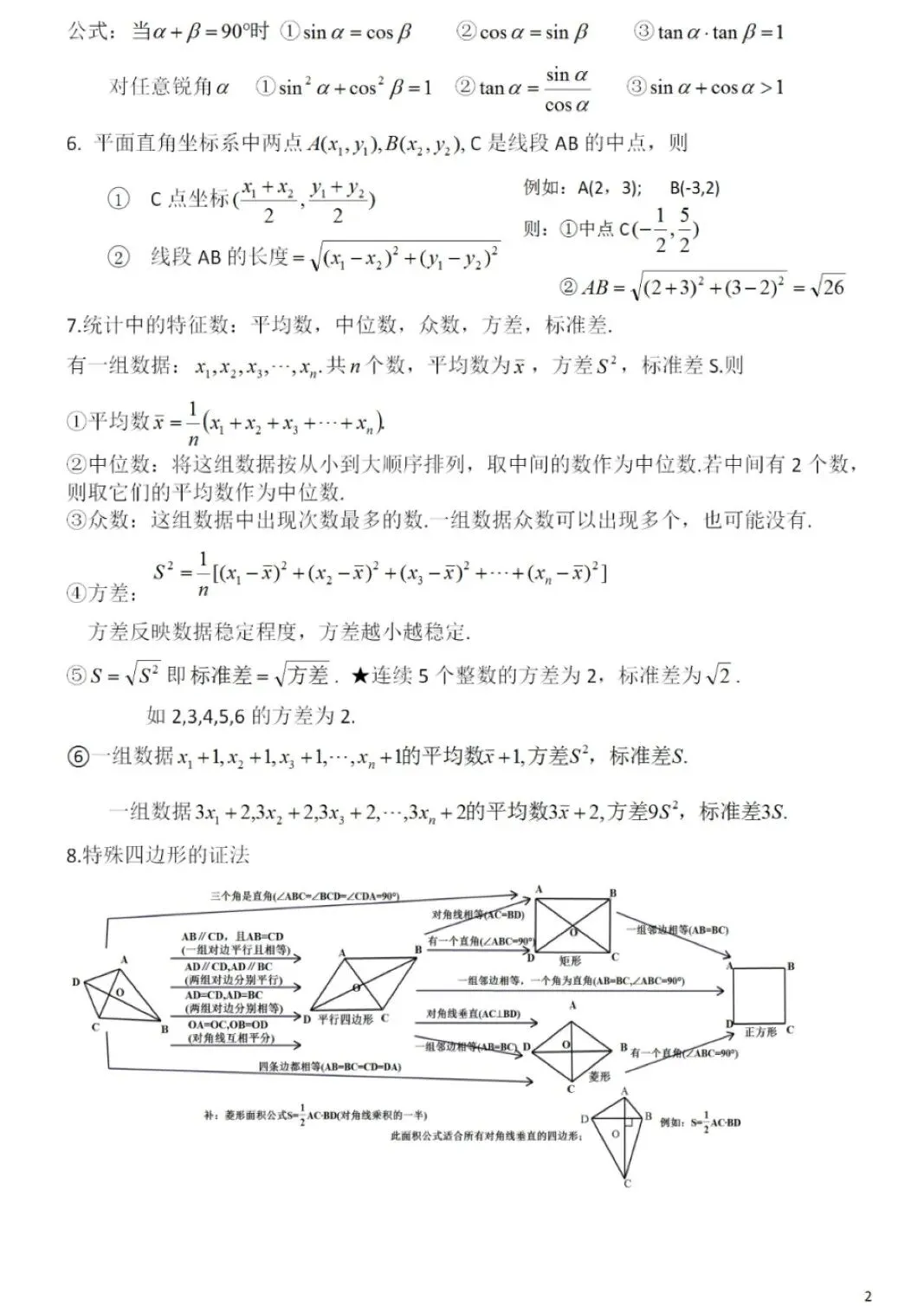 中考数学基础知识及公式大全,初一到初三都使用! 第3张