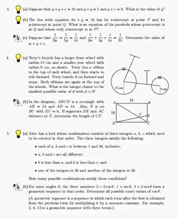 欧几里得数学竞赛近十年真题&解析&答案&分类题册及公式书! 第6张