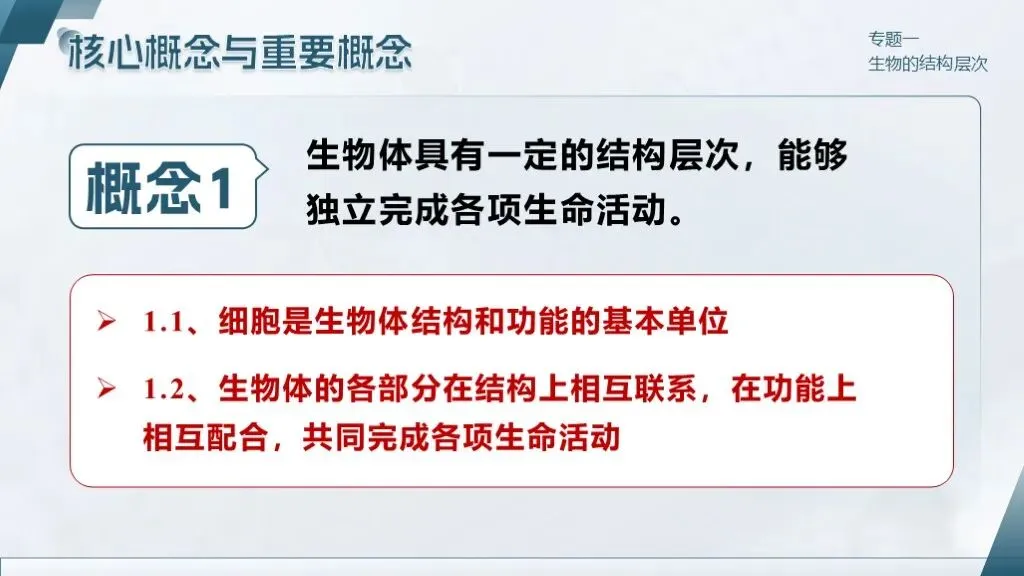 中考生物一轮复习专题一《生物体的结构层次》 第13张