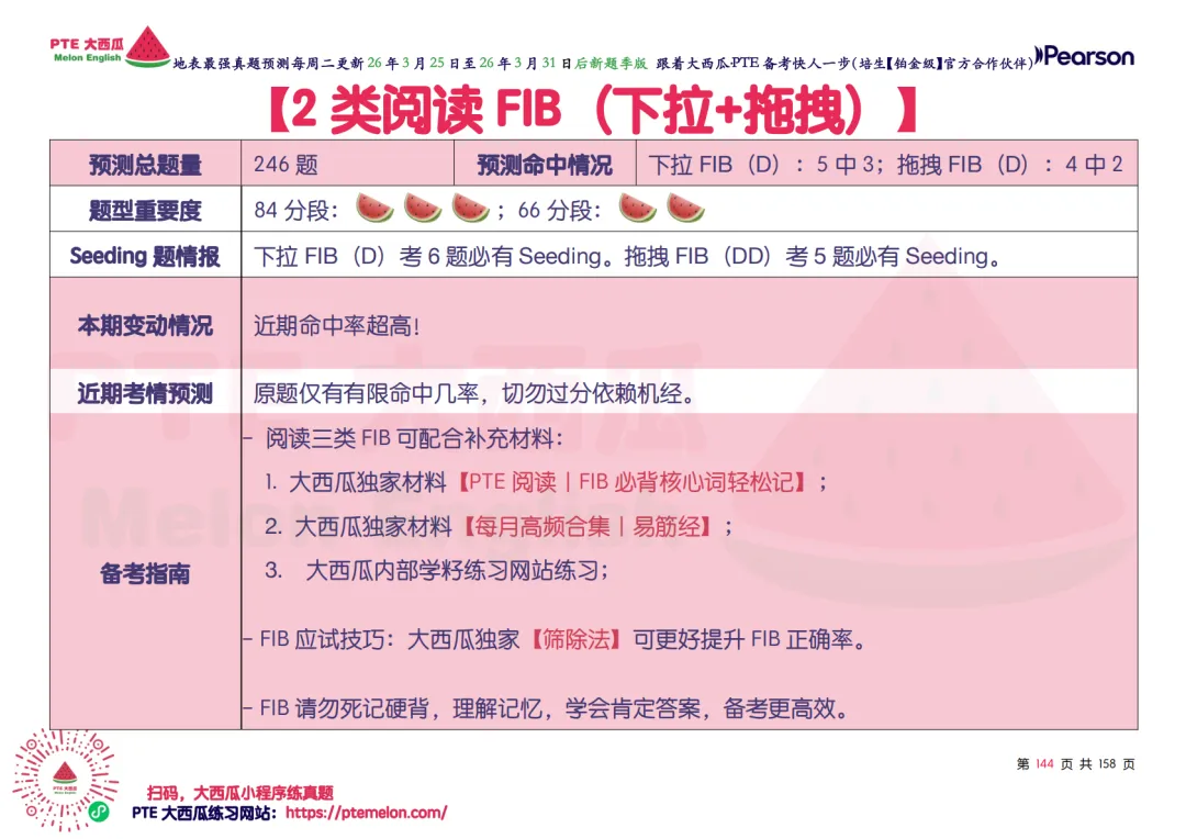 有波动!SWT新增!【PTE巨准真题预测】26年3月25日至3月31日|WFD再删2句,最高频仅剩157句,全网更准更精简! 第44张