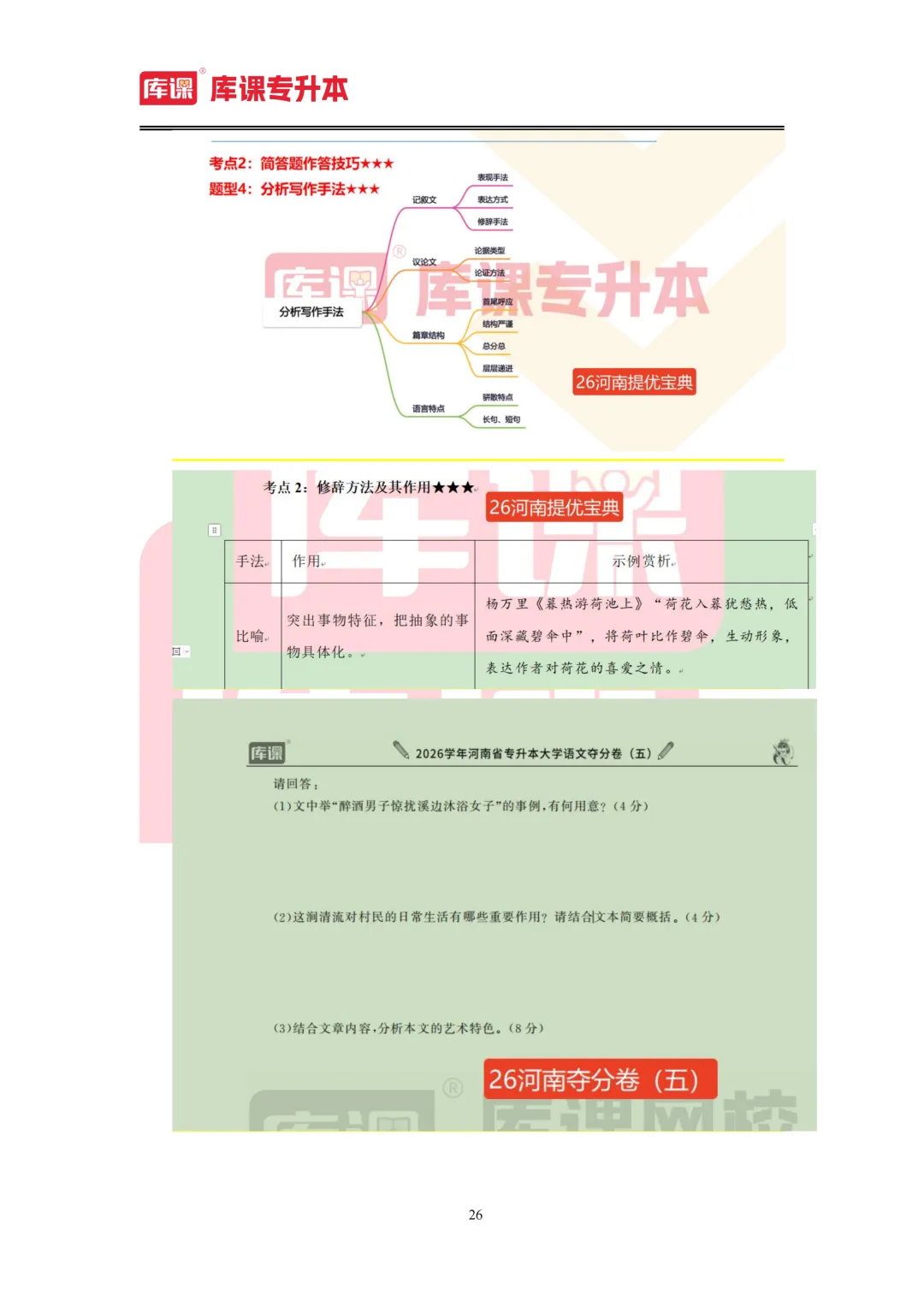 2026年河南专升本【大学语文】考试真题汇总(回忆版复现) 第27张