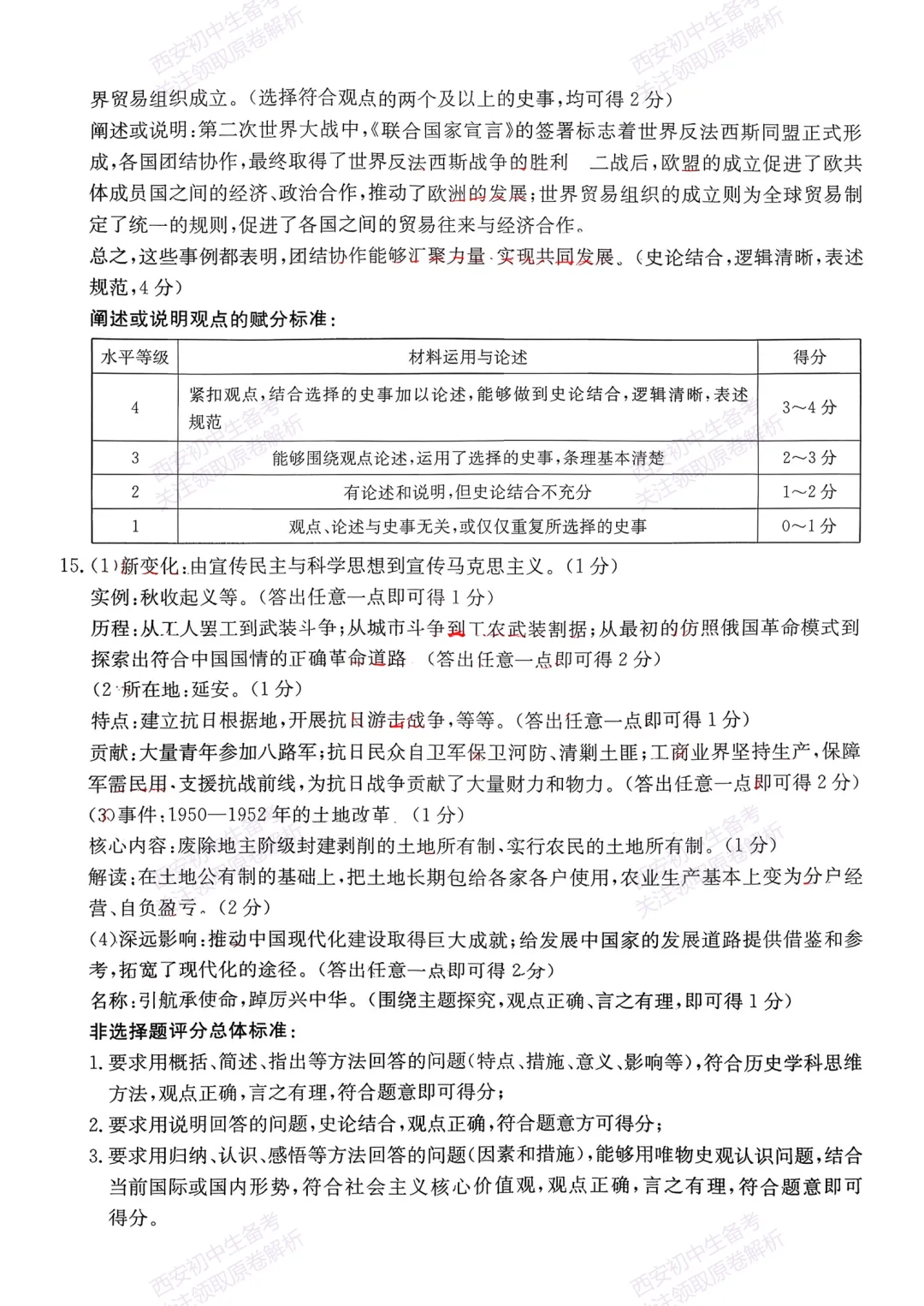 中考前必做!西安2026中考模拟:【西莲湖区】九年级一模考试【历史】,试卷+完整版答案,免费下载! 第15张