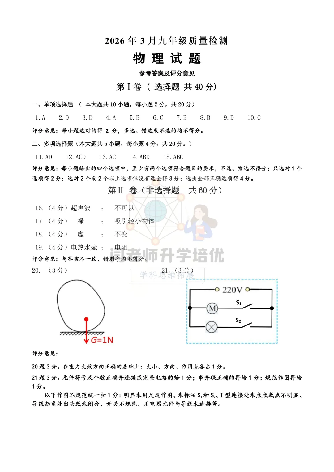 2026.3济南历城区一模物理试卷及答案 第9张