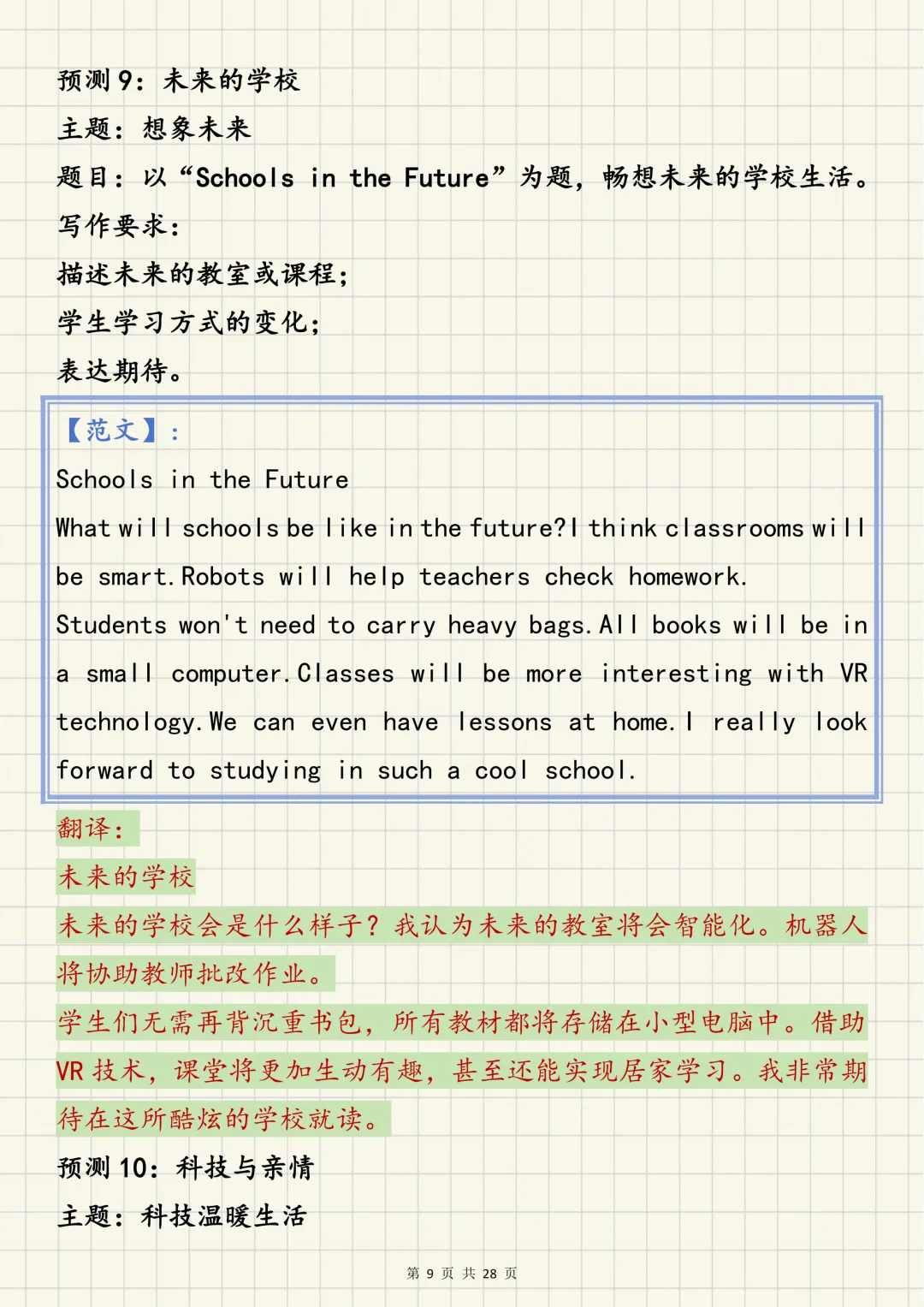 2026中考英语必背【英语30篇热点作文预测】,可打印 快收藏 第9张