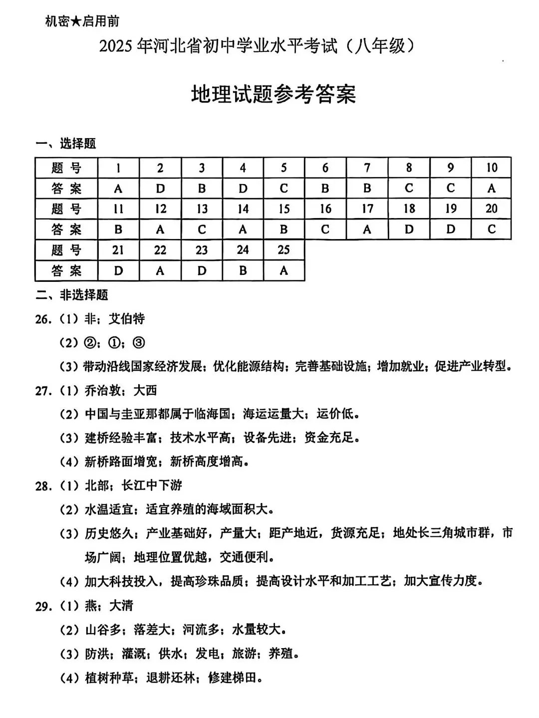 2025年6月23日河北中考地理试卷(含答案) 第12张