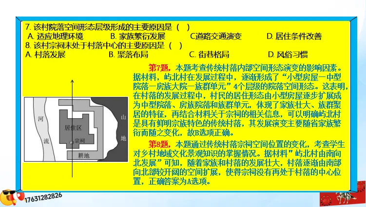 高考微专题《高考真题分类官方解析合集》城镇、乡村区位与空间结构 (选自:城市与自然环境) 第25张