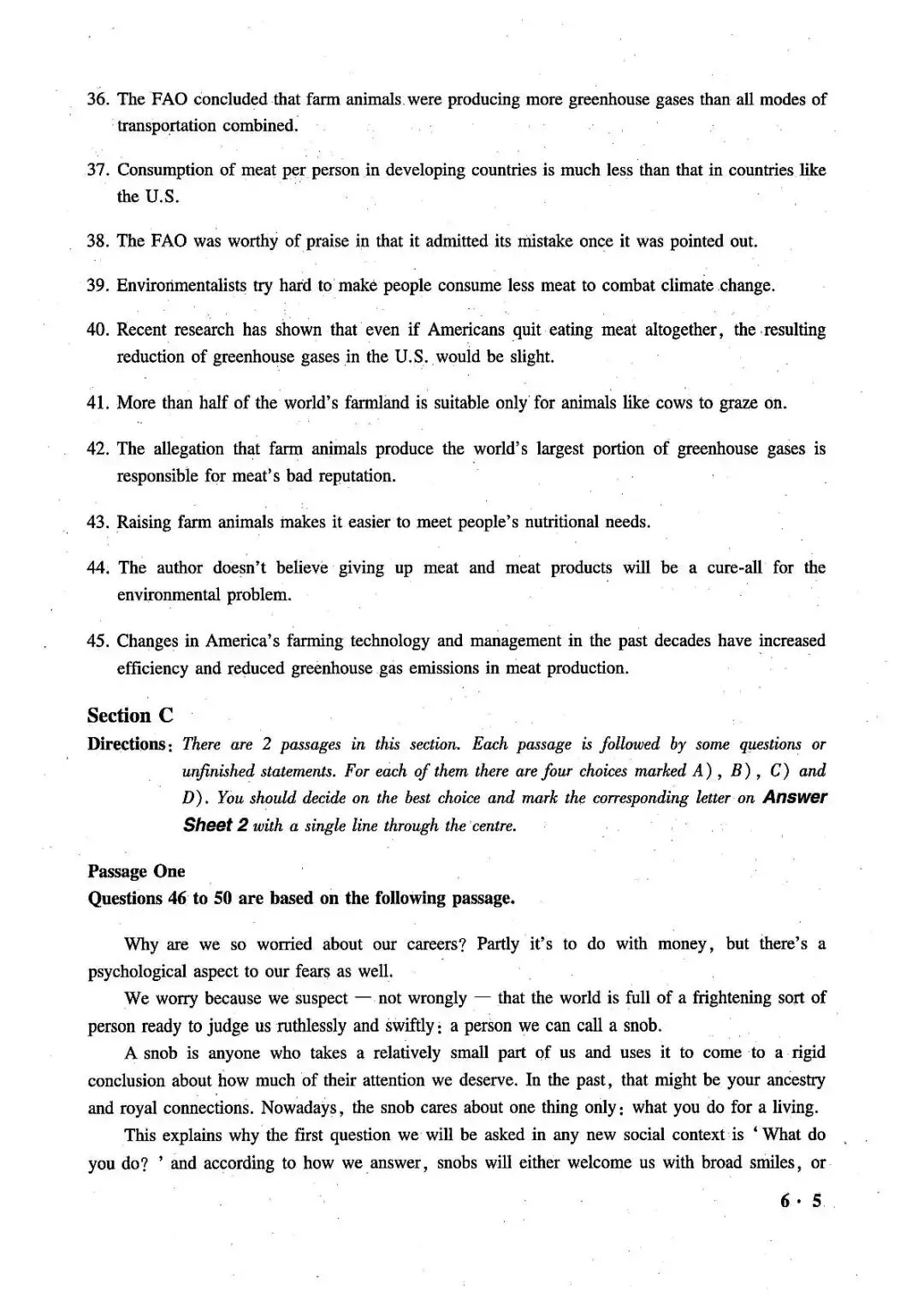 2025年6月大学英语六级真题(第3套) 第7张