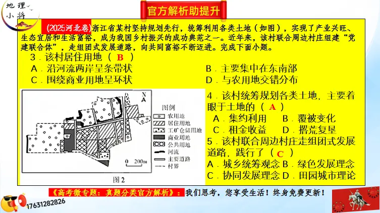 高考微专题《高考真题分类官方解析合集》城镇、乡村区位与空间结构 (选自:城市与自然环境) 第33张