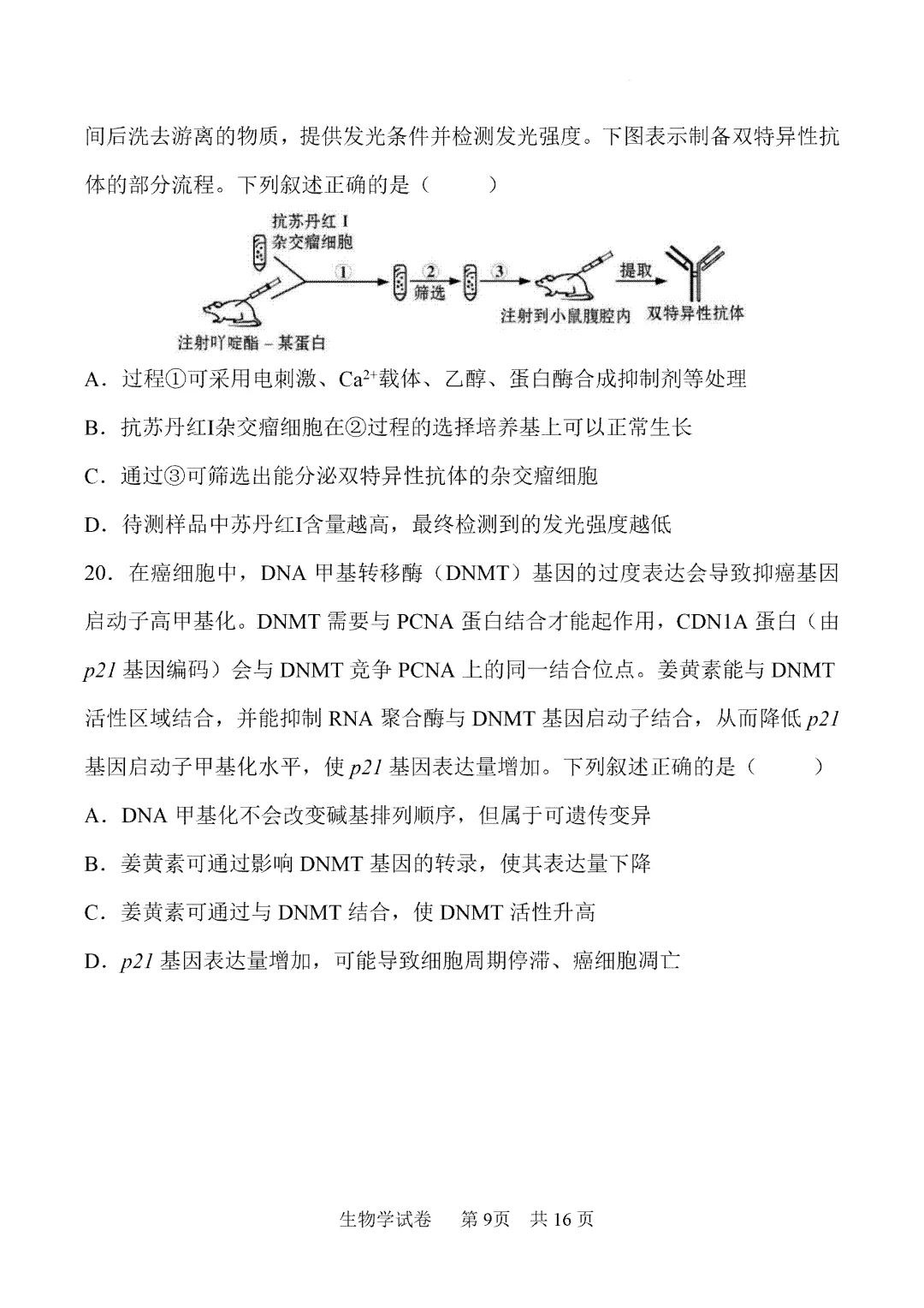 内蒙古鄂尔多斯市2026届第一次模拟考试生物试卷 第10张