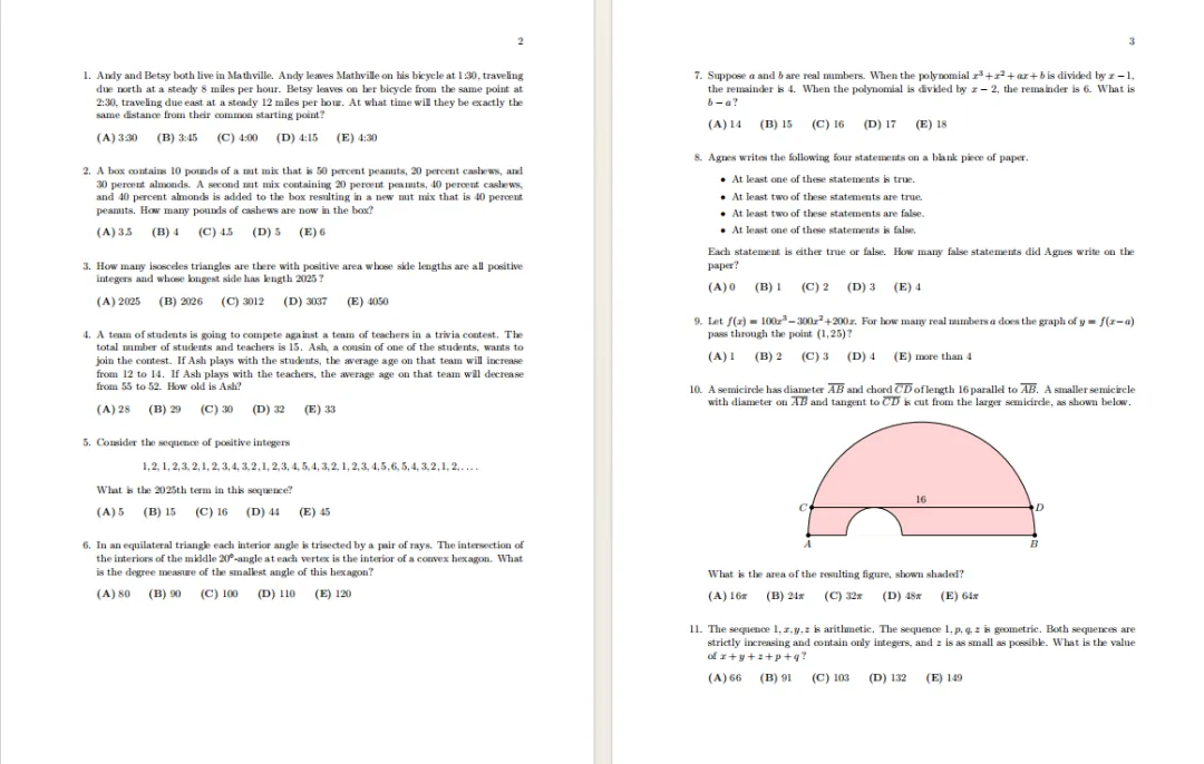 AMC10竞赛2016-2025年真题,高清PDF版,领取方式见文末! 第3张