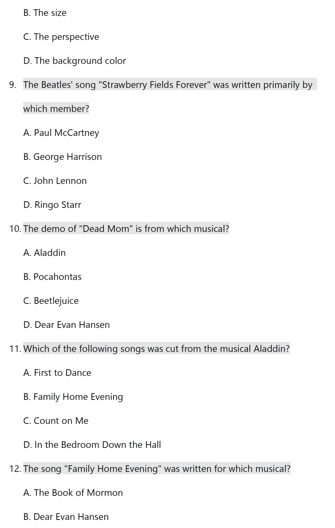 WSC模拟真题:艺术&音乐部分|2026世界学者杯备赛攻略 The World Scholar's Cup 第24张