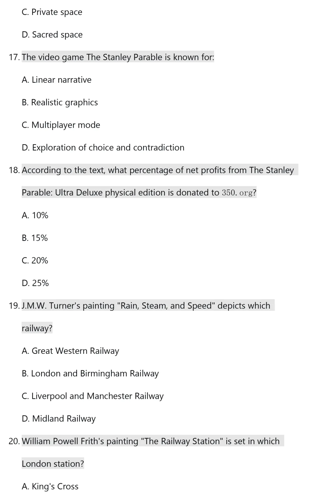 WSC模拟真题:艺术&音乐部分|2026世界学者杯备赛攻略 The World Scholar's Cup 第27张