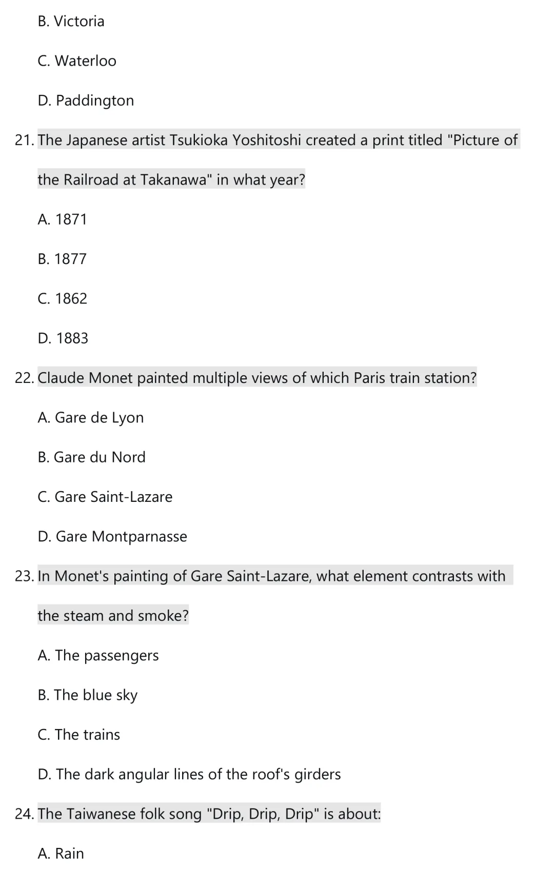 WSC模拟真题:艺术&音乐部分|2026世界学者杯备赛攻略 The World Scholar's Cup 第28张