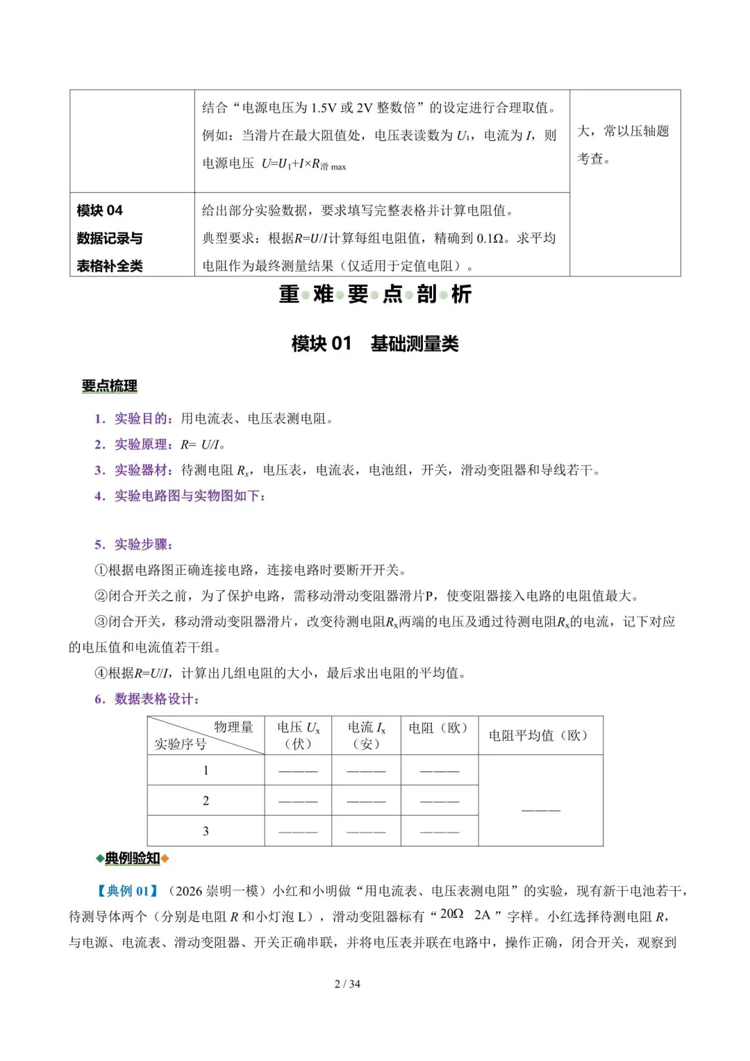 2026上海中考物理二轮复习重难点专练(附解析) 第5张