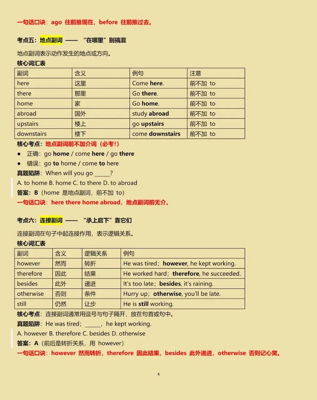 中考副词“隐形得分点”——8类完形填空高频副词汇总 第4张