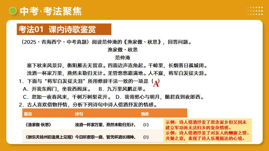 2026年中考复习古诗词阅读第4讲 情感主旨讲练测 第20张