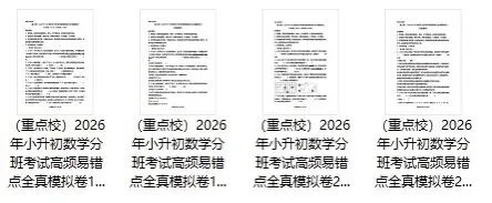2026年小升初数学分班考试高频易错点全真模拟卷(4套)(可下载打印) 第5张