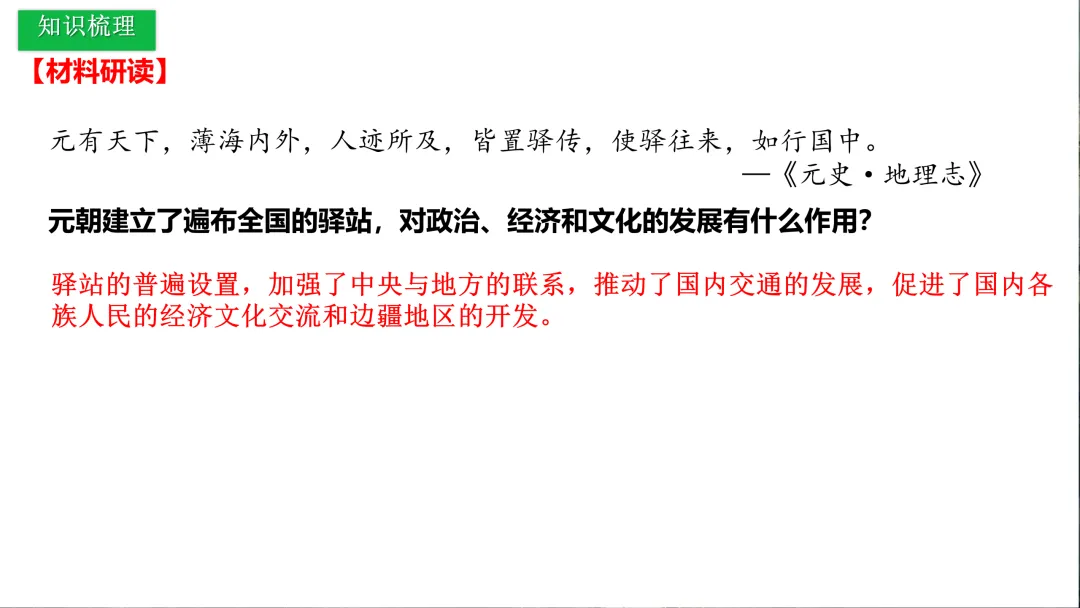 中考历史一轮复习 中古史 第五讲 辽宋夏金元时期 民族关系的发展与社会变化 第35张