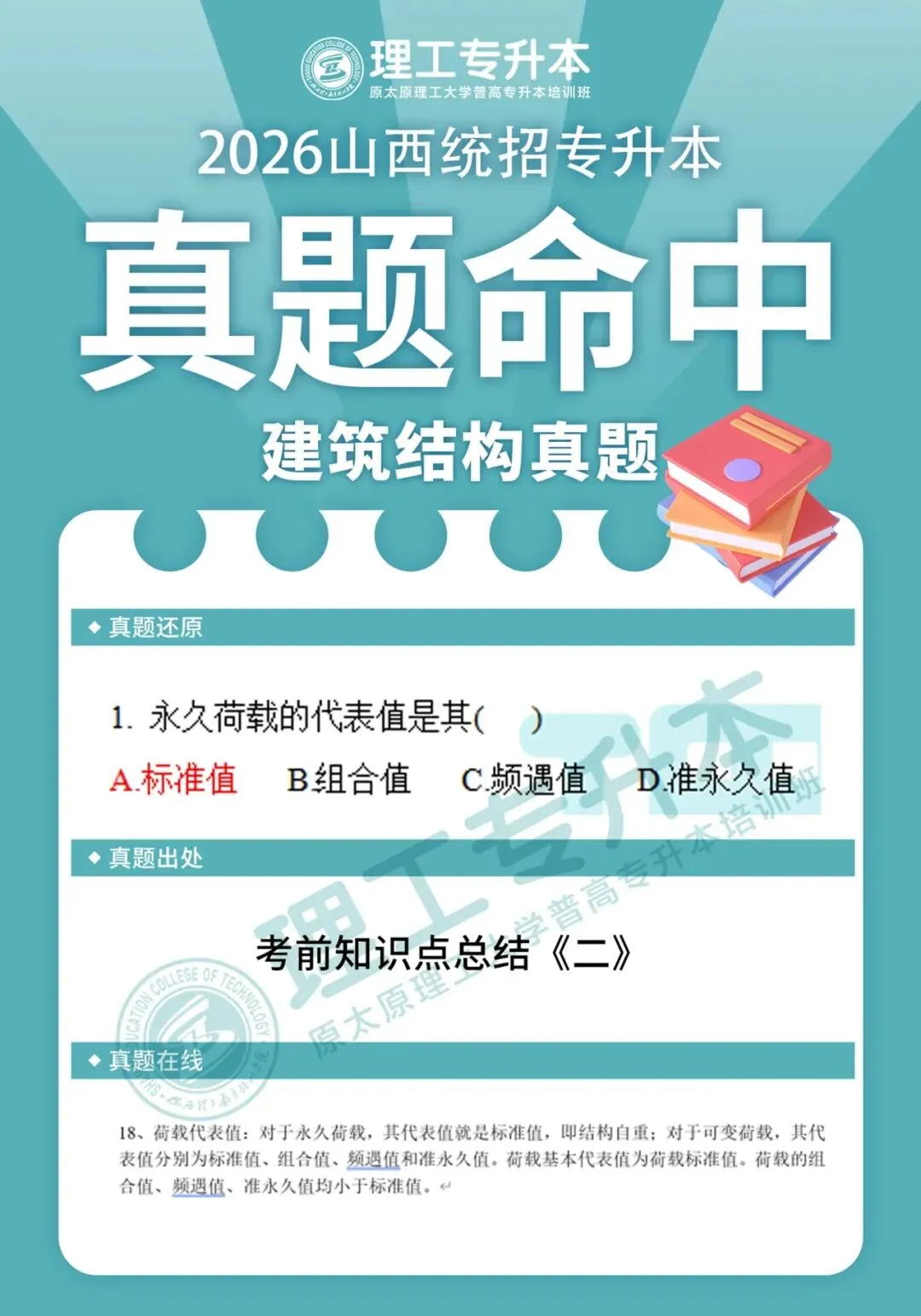 理工专升本真题复现,建筑结构命中40分! 第4张