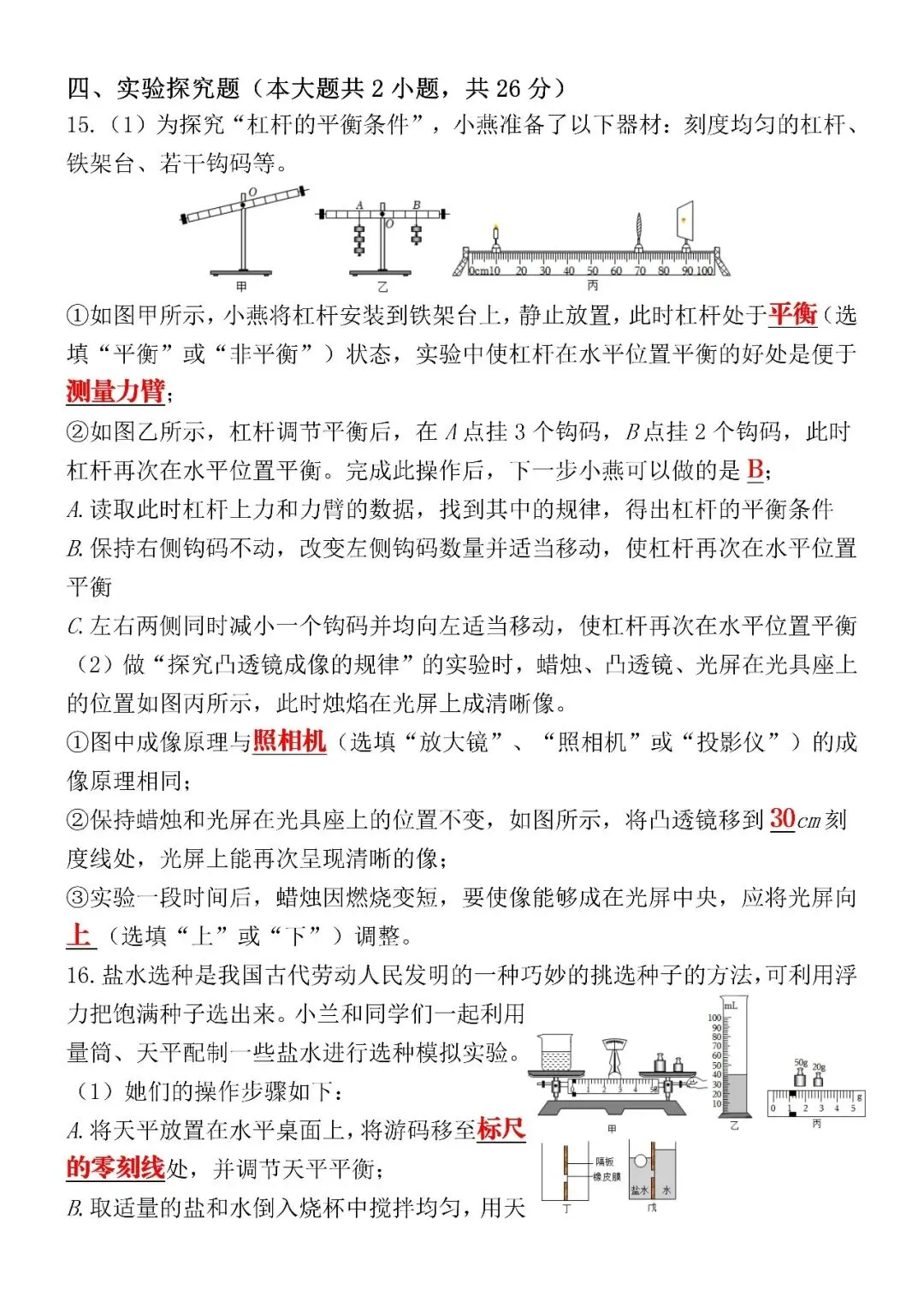2026中考物理第一次模拟试卷(含答案),电子版可打印,抓紧练习! 第8张