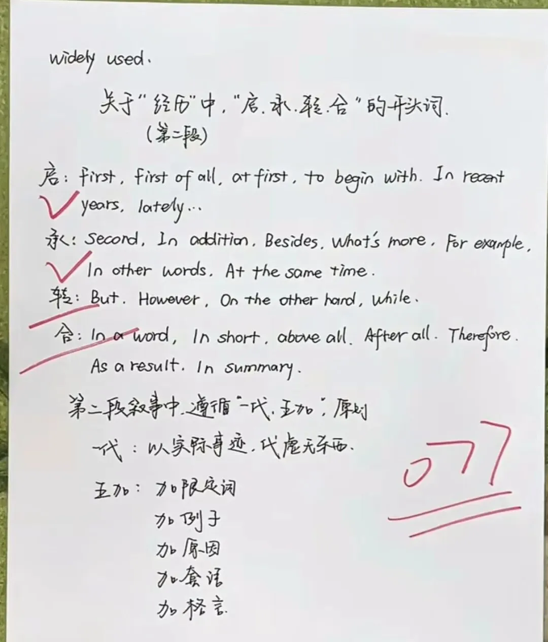 中考英语三段式满分写作模板,其核心结构如下: 第2张