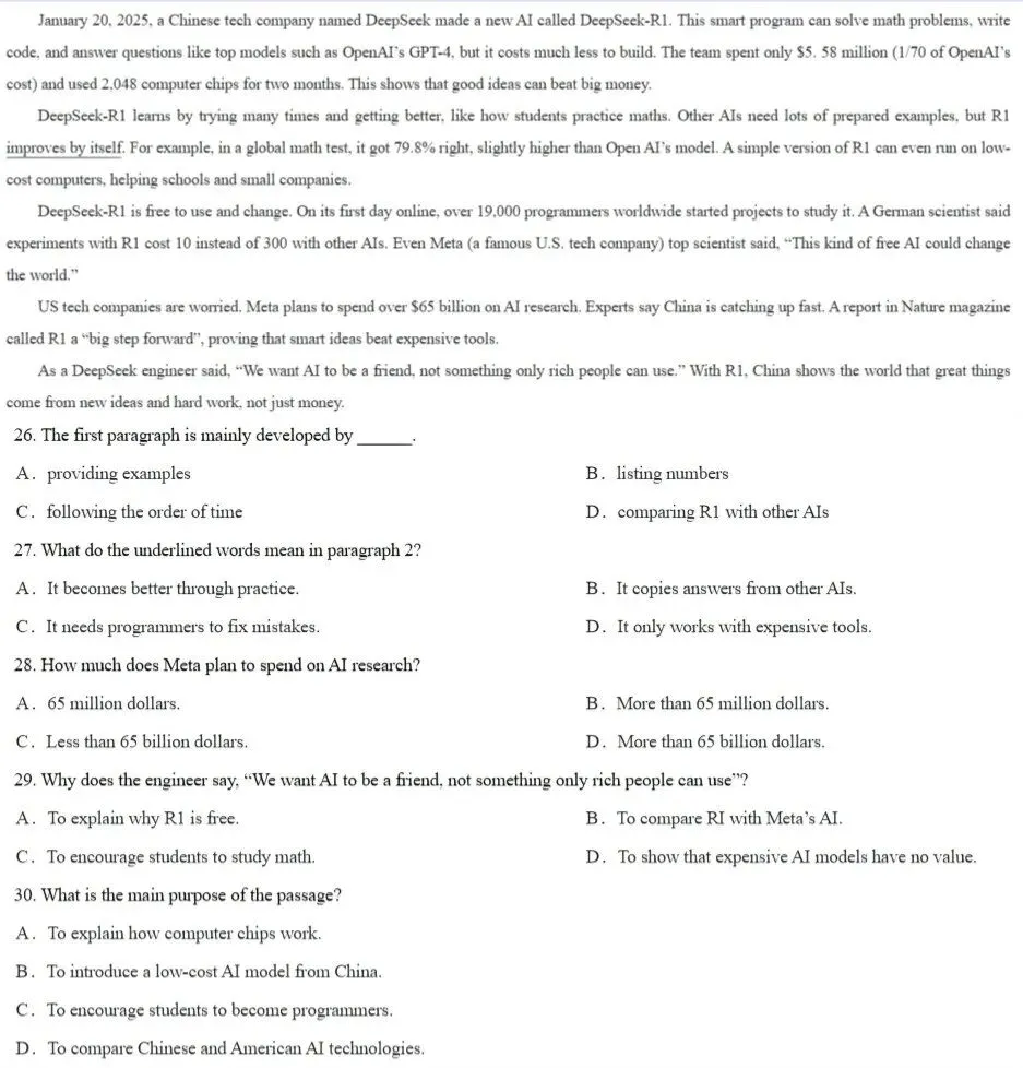 八年级家长不能错过!三月月考真题合集⑤(阅读精选) 第3张