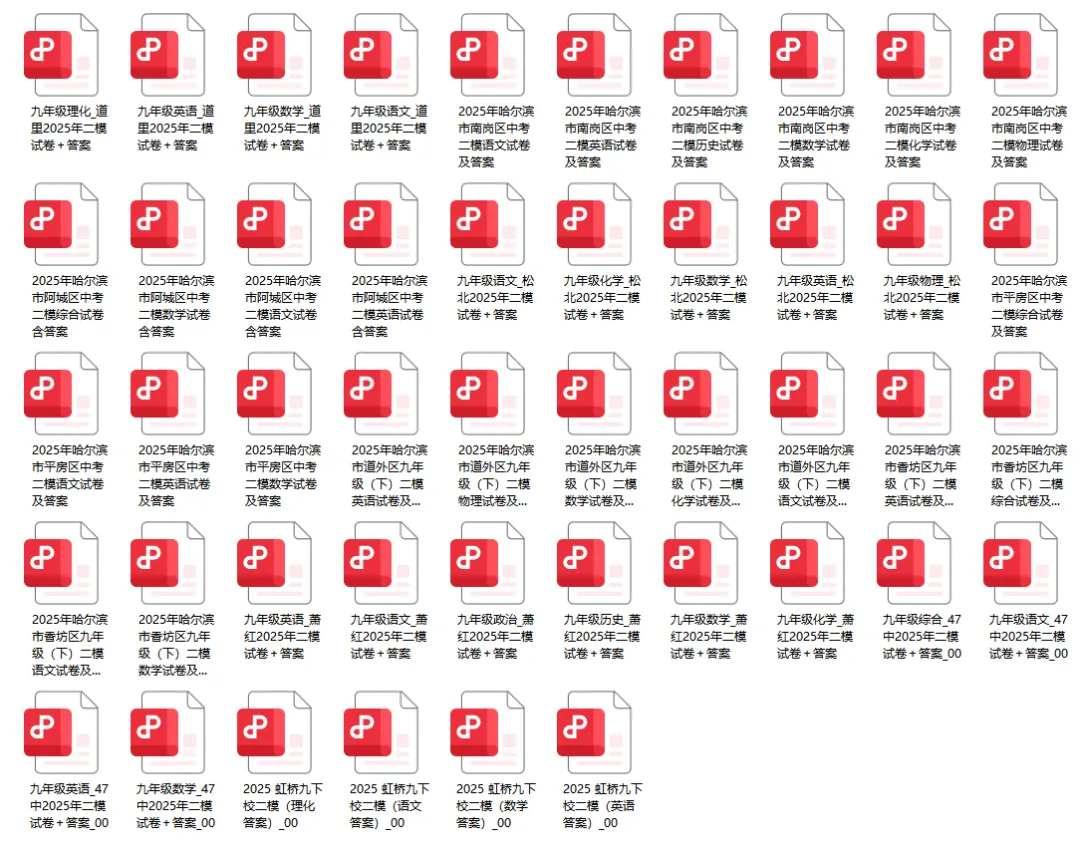 2025年 哈市各校各区二模真题64套及26年中考命题员历史真题获取通道 第3张