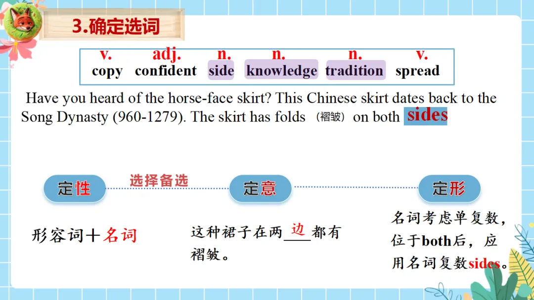 中考英语专题复习课件:选词填空解题技巧,精准突破高效提分(附35页ppt课件) 第23张