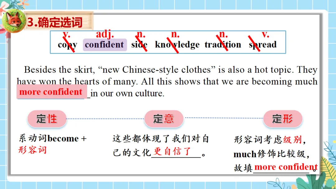 中考英语专题复习课件:选词填空解题技巧,精准突破高效提分(附35页ppt课件) 第29张